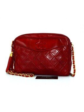Chanel Quilted Lambskin Fringe Chain Shoulder Bag